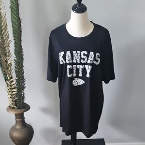 Bella Canvas Black Kansas City Leopard Print Graphic T-Shirt NWOT